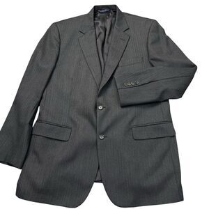 Brooks Brothers Madison Saxxon Blazer Mens Size 44L Charcoal Gray USA